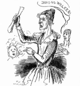 Punch cartoon depiction of Mary Ann Walker